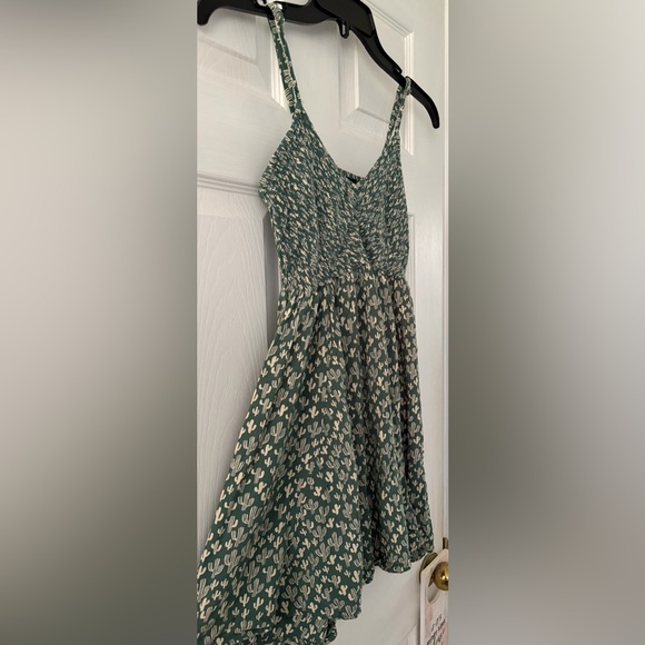 Angie Green and White Cactus Print Dress - Picture 3 of 6